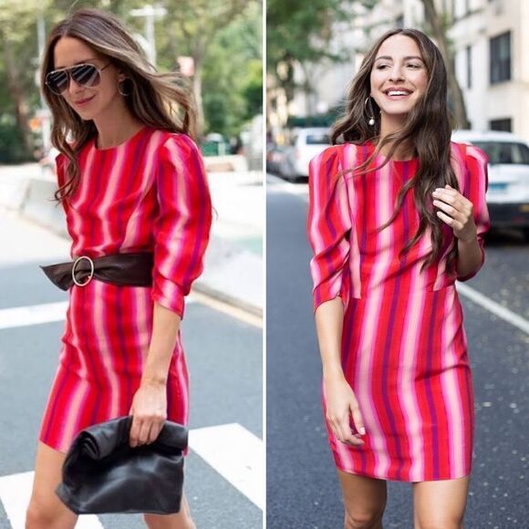 NWT Something Navy Red Goji Bold Stripe Mini Dress - Picture 8 of 9